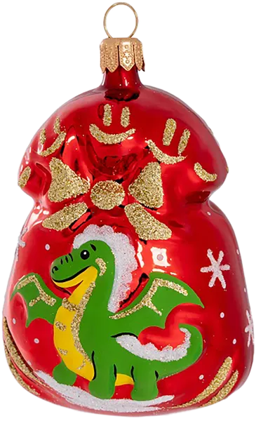 Изображение Ёлочное украшение стекло Ёлочка Подарок Лошадка С935 Клинская игрушка к/у, 1 шт