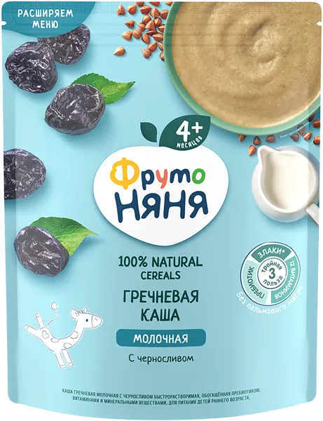 Изображение Каша с 4 мес с молоком Фрутоняня гречка с черносливом Прогресс м/у, 200 г