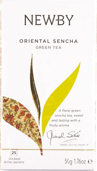 Изображение Чай зеленый в пакетиках Ньюби восточная сенча Ньюби Тиз кор, 25*2 г