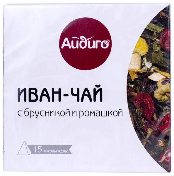 Изображение Напиток чайный в пирамидках Айдиго брусника ромашка иван-чай Айдиго кор, 2*15 г