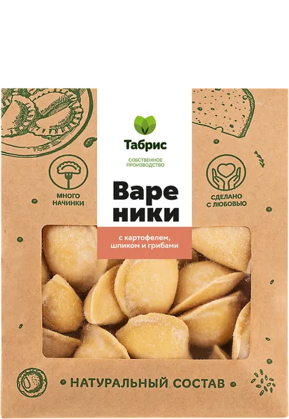 Изображение Вареники замороженные С картофелем шпиком и грибами СП ТАБРИС м/у, 500 г