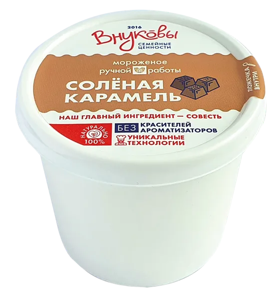 Изображение Мороженое г.Краснодар Внуковы соленая карамель ЭкоЖизнь к/у, 80 г