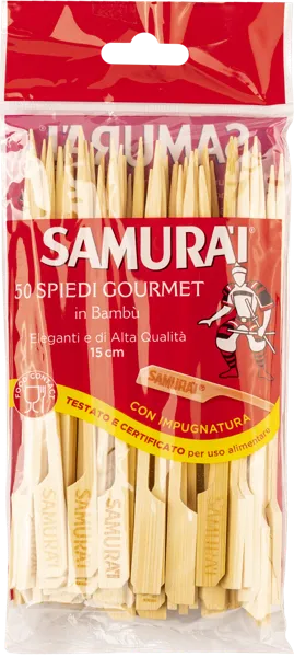 Изображение Шпажки 15см для канапе Самурай бамбуковые Сисма м/у, 50 шт