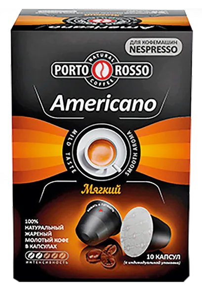 Изображение Кофе в капсулах 10 шт Порто Россо американо мягкий Экологика кор, 50 г