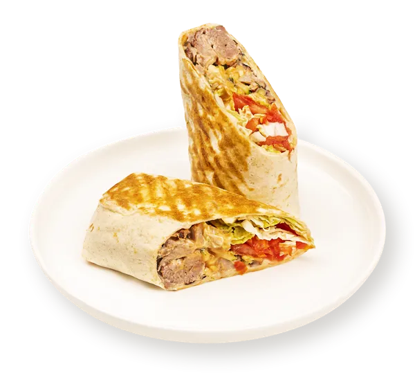 Изображение Шаурма на пшеничной лепешке Со свининой свежими овощами с соусом со специями СП ТАБРИС бум/уп, 290 г