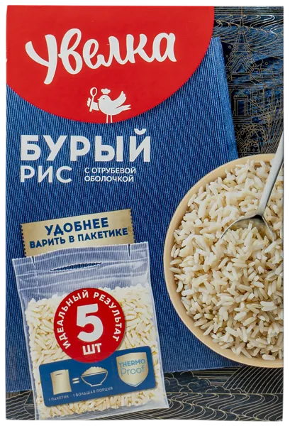 Изображение Рис бурый Увелка 5*80 Ресурс кор, 400 г