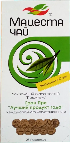 Изображение Чай зеленый в пакетиках Мацеста чай премиум Мацестинская ЧФ кор, 25*1,5 г