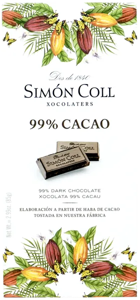 Изображение Шоколад горький 99% Саймон Колл Саймон Колл м/у, 85 г
