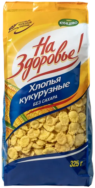 Изображение Хлопья кукурузные без сахара На здоровье Кунцево м/у, 325 г