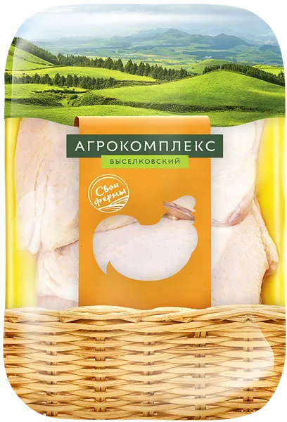 Изображение Птица охлажденная Птица Кубани бедро цыпленка-бройлера Агрокомплекс АО лоток 