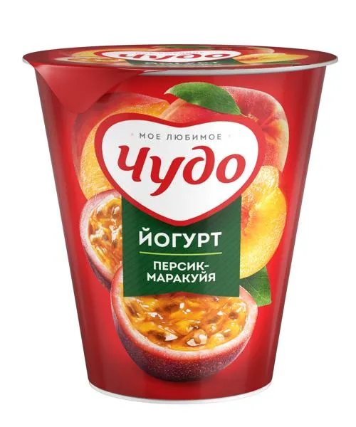Изображение Йогурт 2% Чудо персик Маракуйя ВБД п/б, 290 г