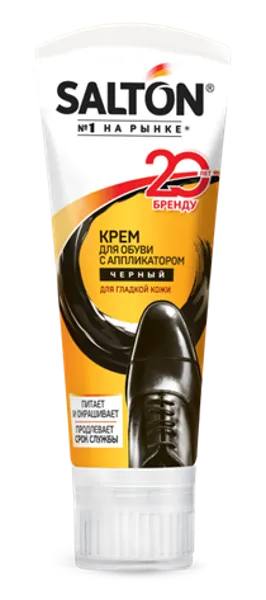 Изображение Крем для обуви черный Салтон гладкая кожа норк масло Юпеко туба, 75 мл