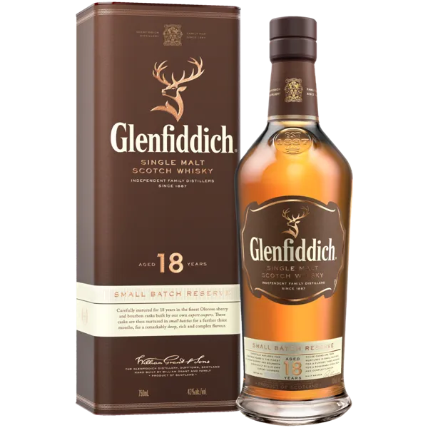 Изображение Виски односолодовый Гленфиддик спейсайд 18 лет Уильям Грант туба п/у, 0,7 л