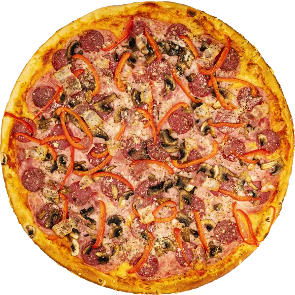 Изображение Пицца на томатном соусе С ветчиной беконом Салями супер сытная СП ТАБРИС карт/уп, 2100 г