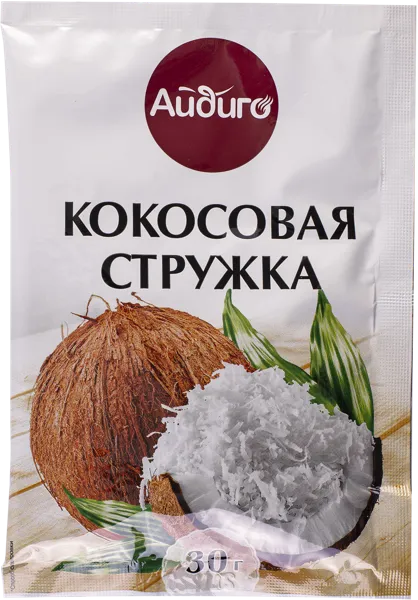 Изображение Кокосовая стружка Айдиго белая Айдиго м/у, 30 г