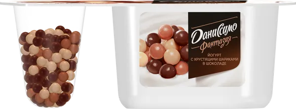 Изображение Йогурт 6,9% с хруст шар Даниссимо шоколадный вкус Эйч энд Эн п/б, 105 г