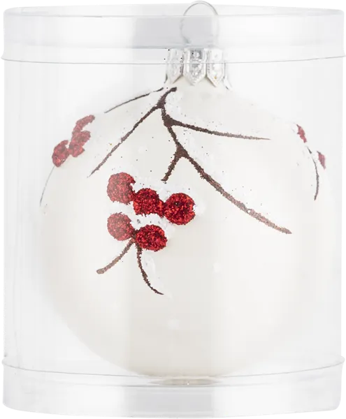 Изображение Шар 3 Рябинка стекло Ёлочка с1689 Клинская игрушка к/у, 1 шт