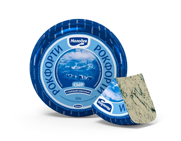Изображение Сыр 55% с голубой плесенью Рокфорти Минский МЗ №1  
