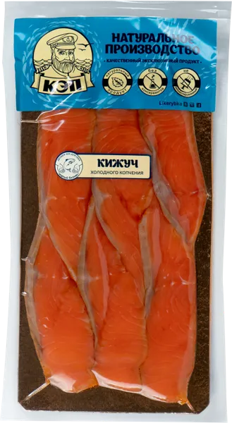 Изображение Рыба г.Краснодар Кижуч копчено-провесная ломтики КЭП ООО в/у, 150 г