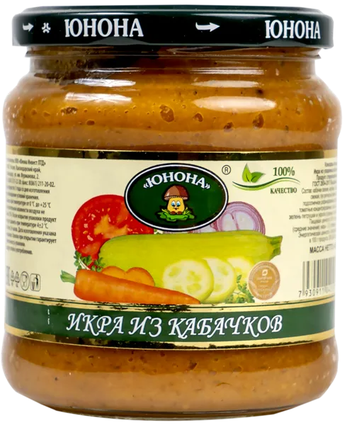 Изображение Икра из кабачков Юнона Юнона Инвест с/б, 480 г