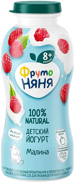 Изображение Йогурт 2,5% с 8 месяцев Фрутоняня малина Прогресс п/б, 200 мл