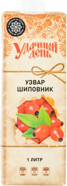 Изображение Узвар Удачный шиповник Медведовский завод т/п, 1 л