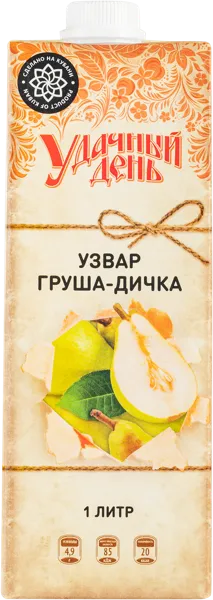 Изображение Узвар Удачный груша дичка Медведовский завод т/п, 1 л