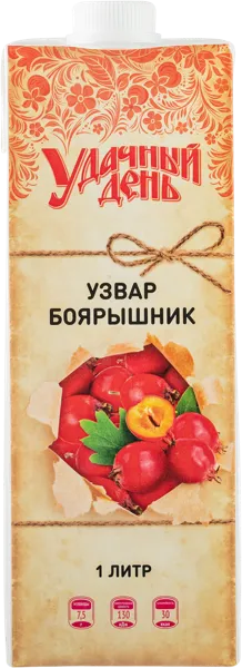 Изображение Узвар Удачный боярышник Медведовский завод т/п, 1 л