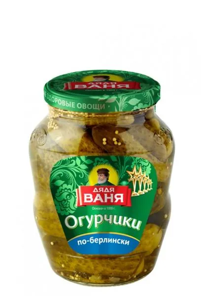 Изображение Огурцы маринованные Дядя Ваня по-берлински Русское поле с/б, 680 г
