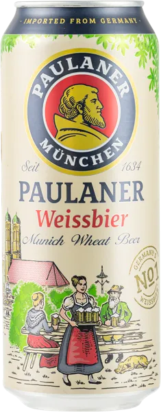Изображение Пиво светлое Вейс 5,5% н/ф Пауланер хефе вайсбир Пауланер Брауридж ж/б, 0,5 л