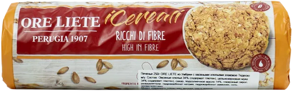 Изображение Печенье злаковое Оре Лиете из Умбрии с овсяными хлопьями Тедеско м/у, 250 г