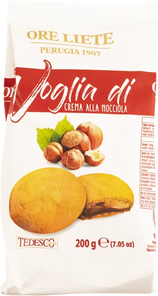 Изображение Печенье с начинкой Пизэлли 1946 из Умбрии с ореховым кремом Тедеско м/у, 200 г