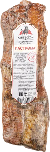 Изображение Мясо свиное копчено-запеченое в/с Каневской МПК пастрома Каневской МПК в/у 