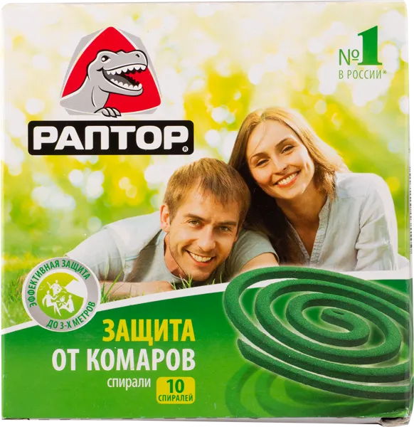 Изображение Спираль от комаров Раптор мега пауэр Юпеко к/у, 10 шт