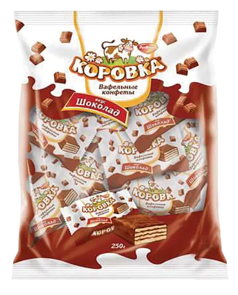 Изображение Конфеты вафельные Коровка со вкусом шоколада ОК Рот- Фронт м/у, 250 г