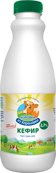 Изображение Кефир 2,7% Коровка из Кореновки Кореновский МКК п/б, 900 мл