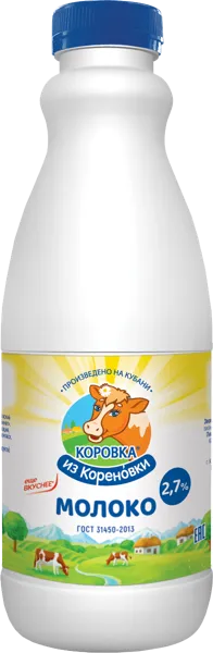 Изображение Молоко 2,7% Коровка из Кореновки Кореновский МКК п/б, 900 мл