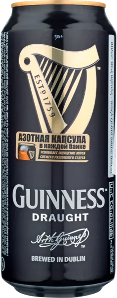 Изображение Пиво темное Стаут 4,2% Гиннесс драфт Гиннесс Ко ж/б, 0,44 л