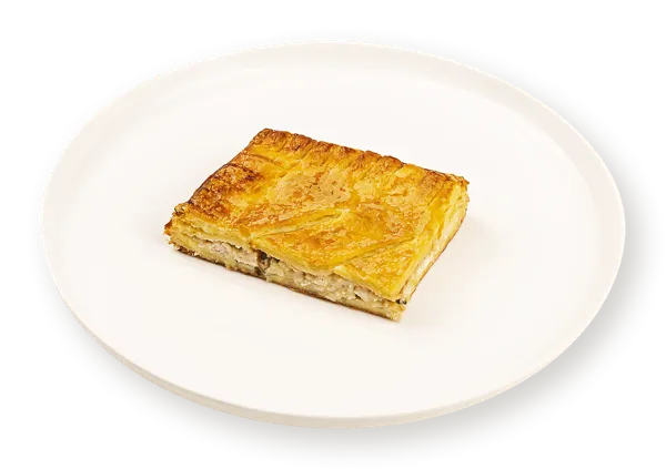 Изображение Пирог слоеный С курицей и ананасом с соусом барбекю сегмент СП ТАБРИС. м/у, 120 г