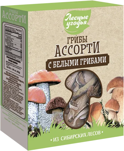 Изображение Грибы сушеные Лесные угодья ассорти с белыми грибами Си-Продукт к/у, 45 г