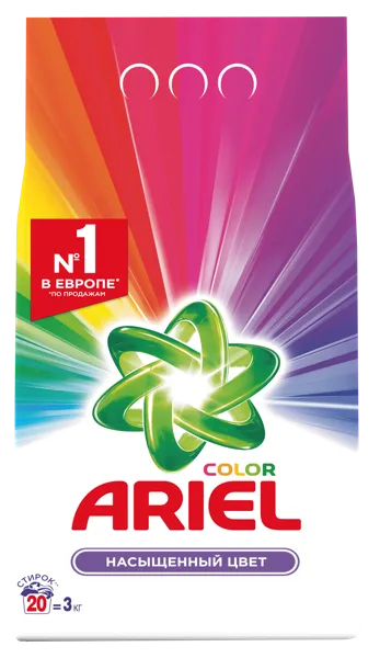 Изображение Стиральный порошок автомат Ариель цветное белье Проктер Энд Гэмбл м/у, 3 КГ