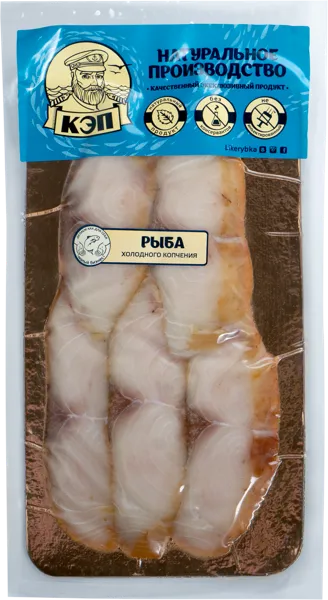 Изображение Рыба г.Краснодар Масляная копчено-провесная ломтики КЭП ООО в/у, 150 г