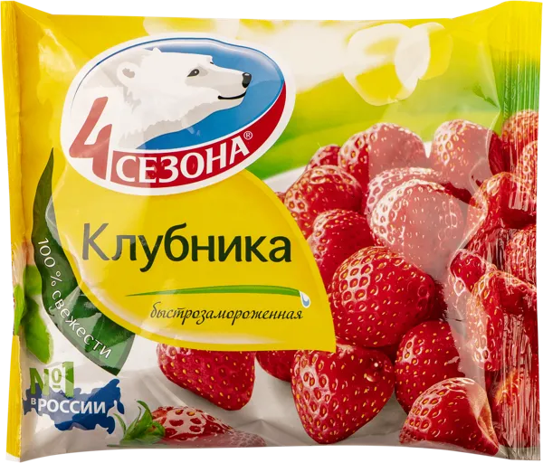 Изображение Ягоды замороженные 4 Сезона клубника Хладоком Западный м/у, 300 г