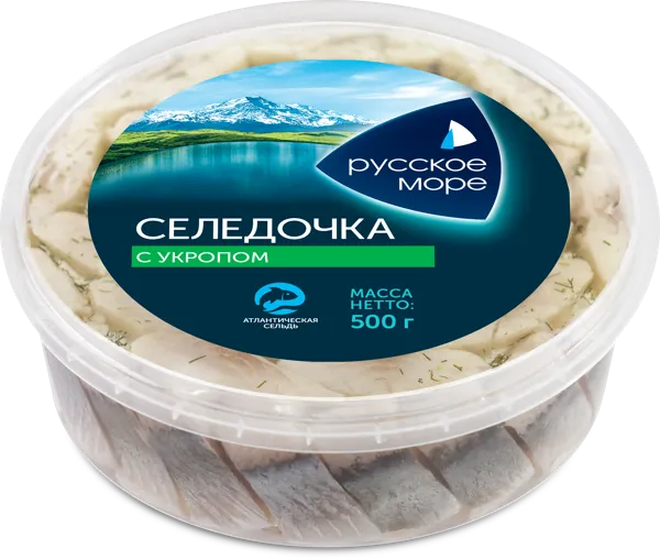 Изображение Пресервы в масле Русское Море сельдь с укропом Русское Море п/у, 500 г