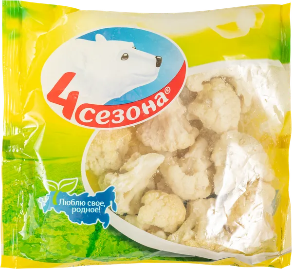 Изображение Овощи замороженные 4 Сезона цветная капуста Хладоком Западный м/у, 400 г