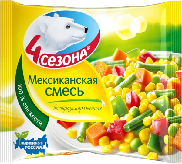 Изображение Овощная смесь замороженная 4 Сезона мексиканская смесь Хладоком Западный м/у, 400 г