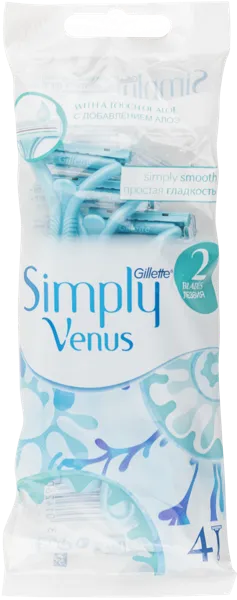 Изображение Станок для бритья 2 лезвия Жиллетт симпли одноразовый Жиллетт м/у, 4 шт