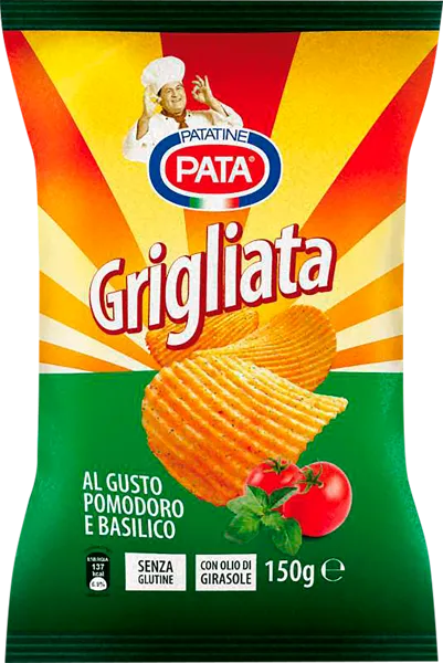 Изображение Чипсы картофельные томаты базилик Пата гриль Пата С.п.А. м/у, 150 г