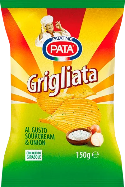 Изображение Чипсы картофельные сметана и лук Пата гриль Пата С.п.А. м/у, 150 г