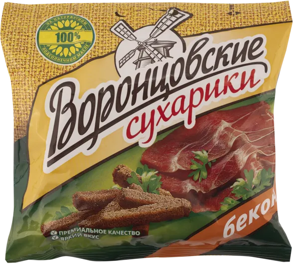Изображение Сухарики ржано-пшеничные Воронцовские бекон РусКо м/у, 80 г